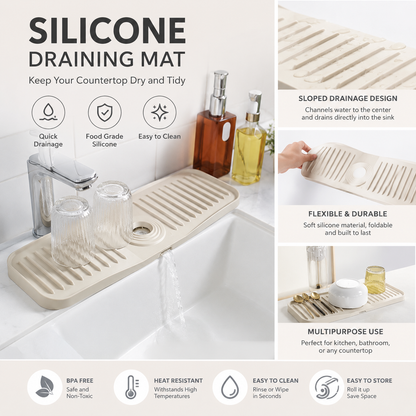Silicon Faucet Mat – Anti-Splash Sink Drain Mat