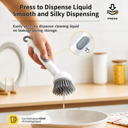 Soap Dispensing Dish Brush | Press to Clean | No Mess Hands