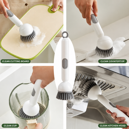 Soap Dispensing Dish Brush | Press to Clean | No Mess Hands